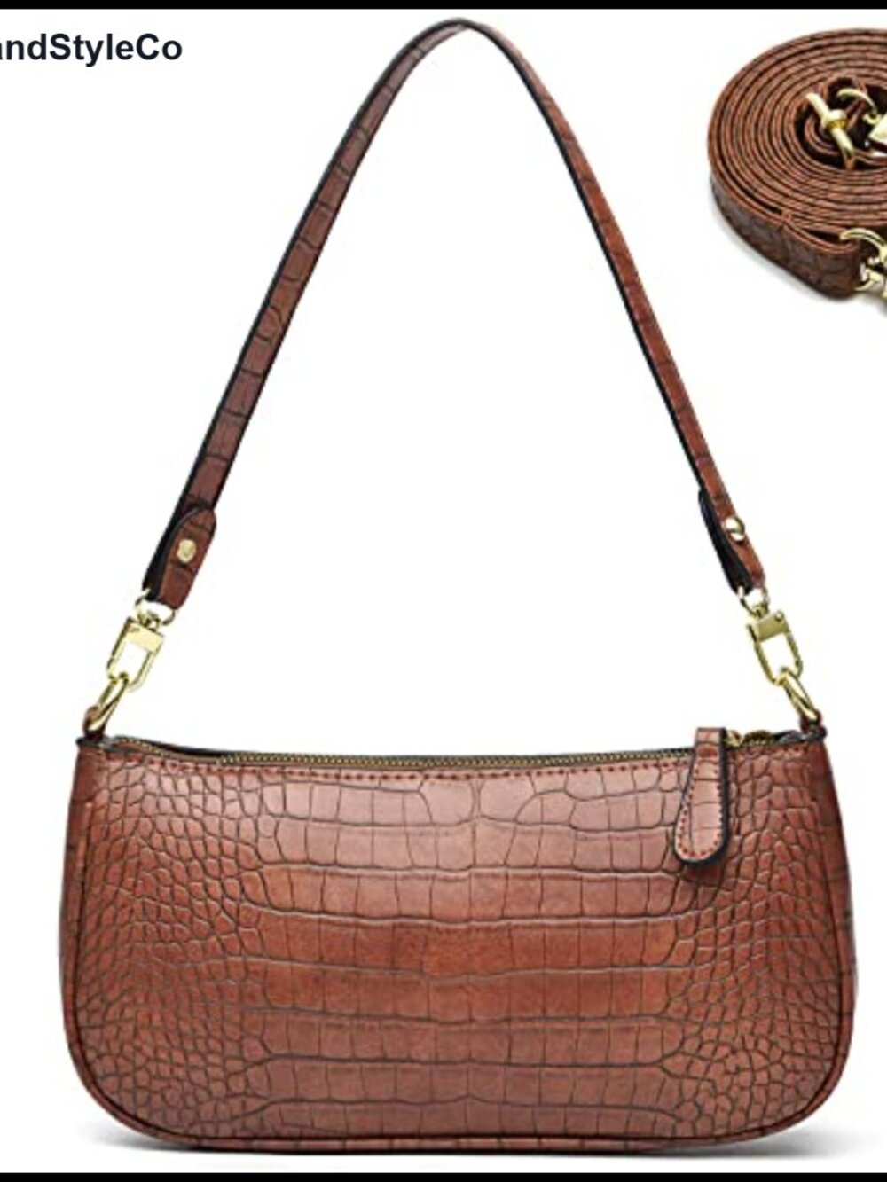 Retro PU Leather Crocodile Tote Crossbody Shoulder Bag